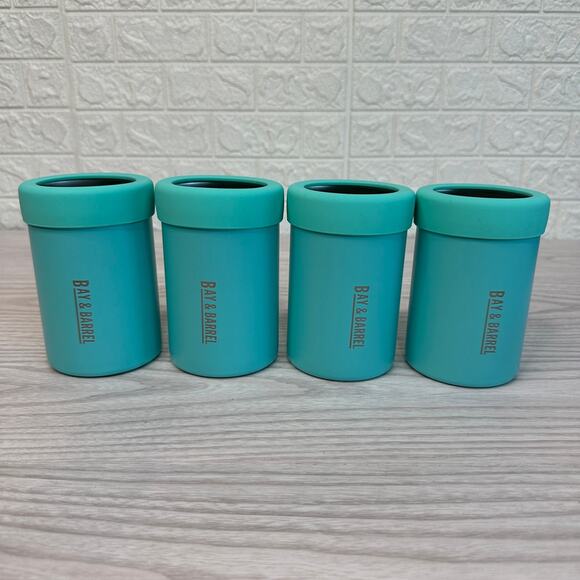 Bay & Barrel Beer Can Bottle Stubby Holder Set of 4 Stainless Steel 375 ml Teal - Picture 1 of 7